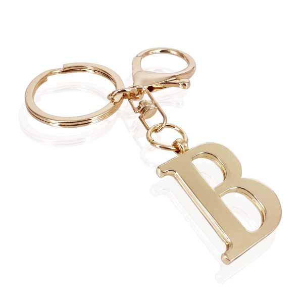 Gold Letter A-Z Keychain for Women Bag Charms Purse Charms For Handbags Metal Alphabet Initial Letter Keychain