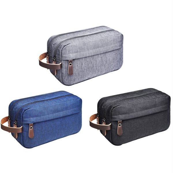 Antfleece Polyester Portable Make up Travel Bags Water Proof Cosmetic Bag Large Capacity Wash Bags With PU Handle