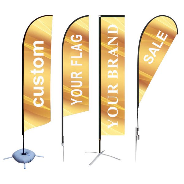 Double Sided 8Ft Feather Flags Teardrop Rectangle Wind Flutter Sail Blade for Outdoor Event Advertising Wind