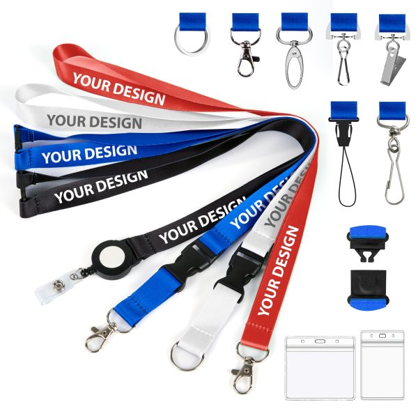 Personalised Polyester Custom Sublimation Heat Transfer Printing Keychain Lanyards with Neck Id Badge Card Holder